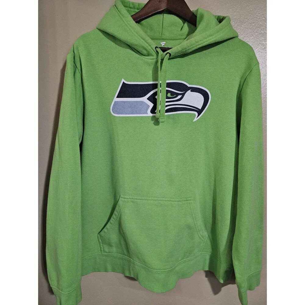 Fanatics Seattle Seahawks Action Green Primary Logo Pullover Hoodie Men's Large